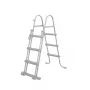 Bestway Flip & Lock kāpnes virszemes baseinam 1,07 m, Pelēkas, Metāls, 150 kg, 3 pakāpieni, 107 cm