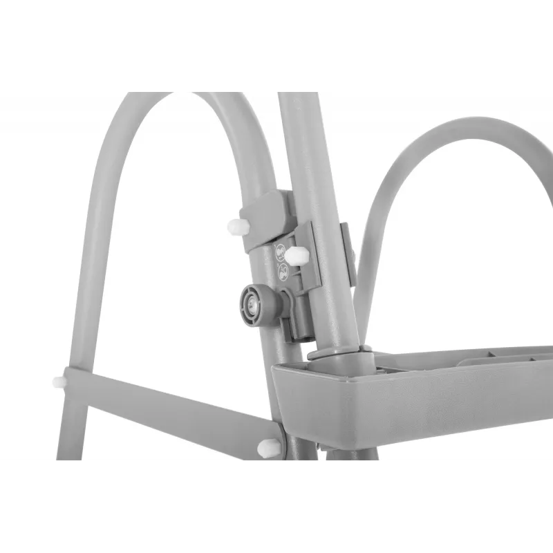 Bestway Flip & Lock kāpnes virszemes baseinam 1,07 m, Pelēkas, Metāls, 150 kg, 3 pakāpieni, 107 cm
