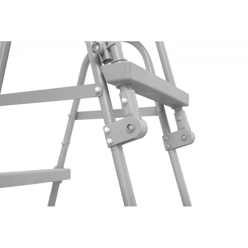 Bestway Flip & Lock kāpnes virszemes baseinam 1,07 m, Pelēkas, Metāls, 150 kg, 3 pakāpieni, 107 cm