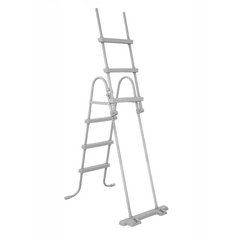 Bestway Flip & Lock kāpnes virszemes baseinam 1,07 m, Pelēkas, Metāls, 150 kg, 3 pakāpieni, 107 cm