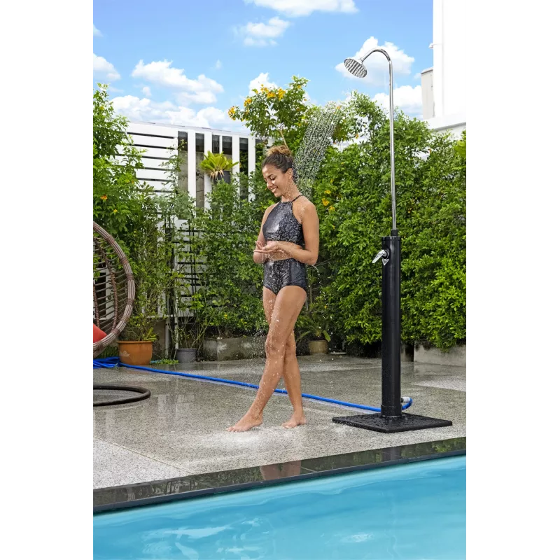 Bestway SolarFlow 8 L āra duša, brīvi stāvoša, melna, nerūsējošais tērauds, 8 L, EN1112, 500 mm, 500 mm