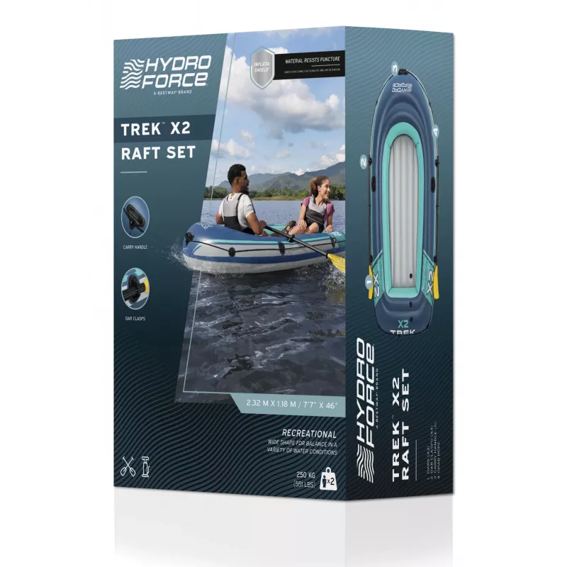 Bestway Hydro Force Trek X2 Pūšamais 2-vietīgs Plosts Komplekts 2.32 m