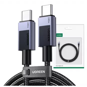 Ugreen 45068 USB kabelis 2 m USB-C 0.48 Gbit/s 240 W Melns, Pelēks