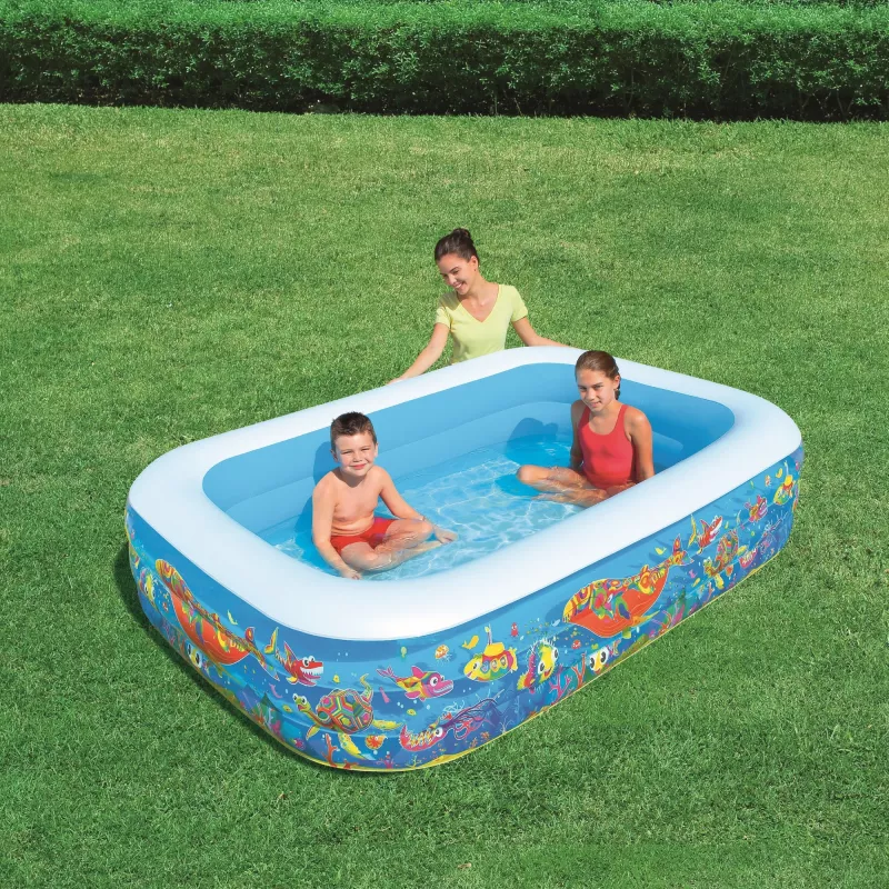 Bestway piepūšamais ģimenes baseins 2.29m x 1.52m x 56cm, 702 L, taisnstūra formas