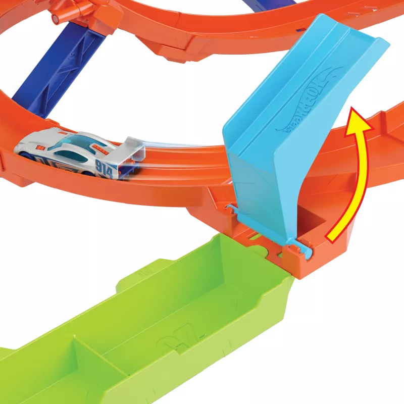 Hot Wheels Action Loop Cyclone Challenge Trases Komplekts ar 1:64 Mēroga Auto, Viegla Uzglabāšana
