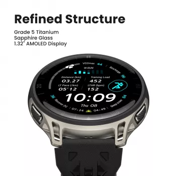 Amazfit Cheetah 2 Pro 3.35 cm (1.32 collu) AMOLED 48 mm Digitāls 466 x 466 pikseļi Skārienekrāns Titāns Wi-Fi