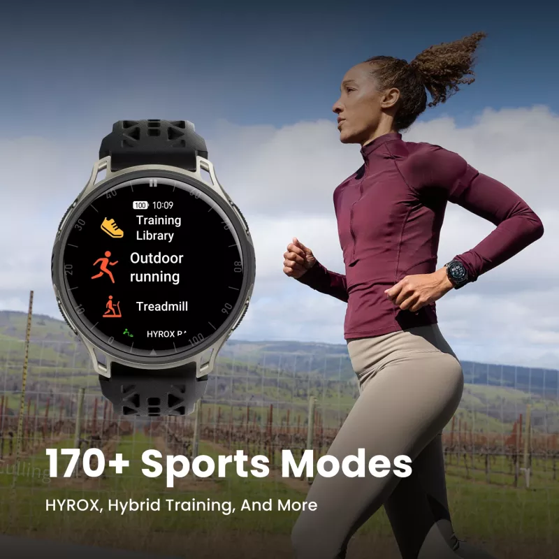 Amazfit Cheetah 2 Pro 3.35 cm (1.32 collu) AMOLED 48 mm Digitāls 466 x 466 pikseļi Skārienekrāns Titāns Wi-Fi