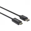 Manhattan DisplayPort 1.2 uz HDMI kabelis, 4K@60Hz, 1m, vīrietis pret vīrieti, DP ar fiksatoru, melns, nav divvirzienu, trīs gadu garantija