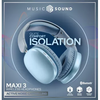 Music Sound MAXI3 bezvadu austiņas ar ANC, 35h darbība