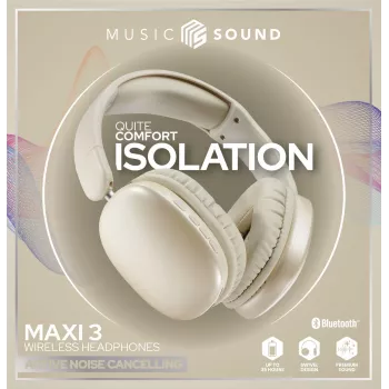 Music Sound MAXI3 bezvadu austiņas ar aktīvo trokšņu slāpēšanu