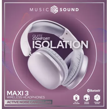 Music Sound MAXI3 bezvadu austiņas ar aktīvo trokšņu slāpēšanu