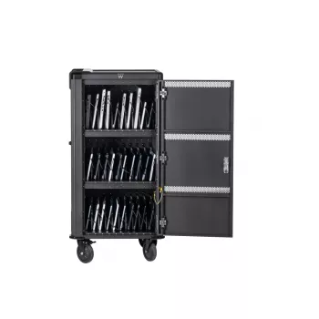 Ewent EW1702 uzlādes ratiņi 30 ierīcēm, USB-C PD, melni/pelēki