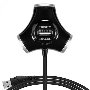Axagon HUE-X3B USB 2.0 centrmezgls 4 porti 480 Mbit/s Melns