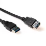 ACT USB 3.0 A vīrišķais - USB A sievišķais pagarinātājs 2,00 m, melns