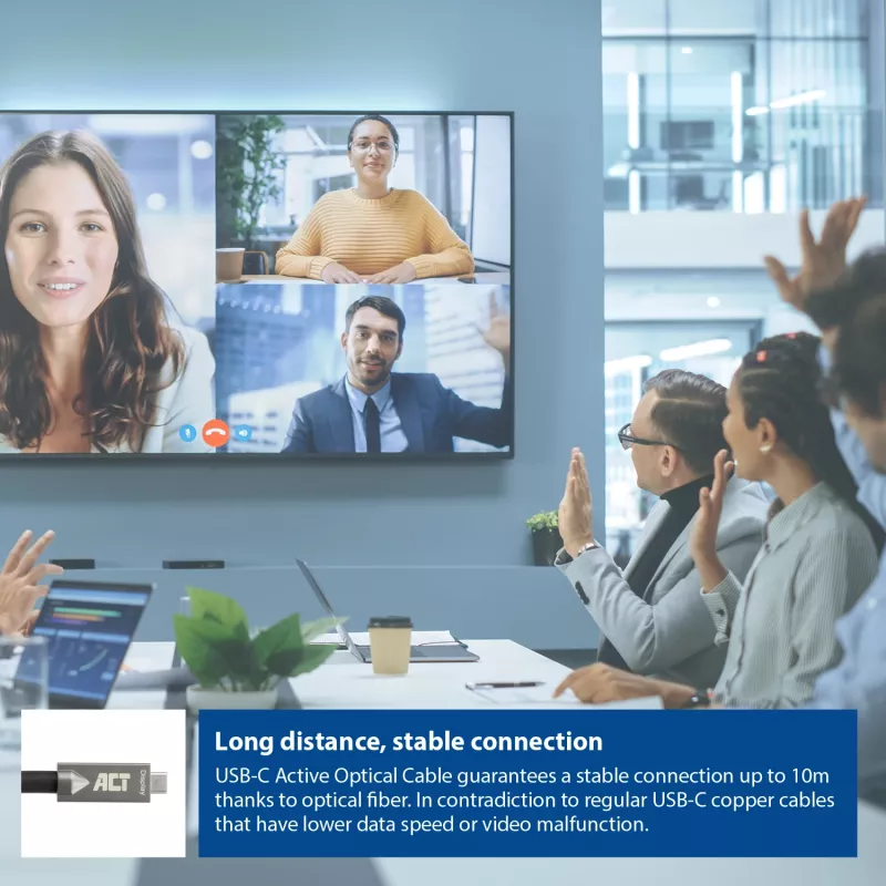 ACT USB-C 3.2 Gen2 aktīvais optiskais kabelis (AOC), 10m