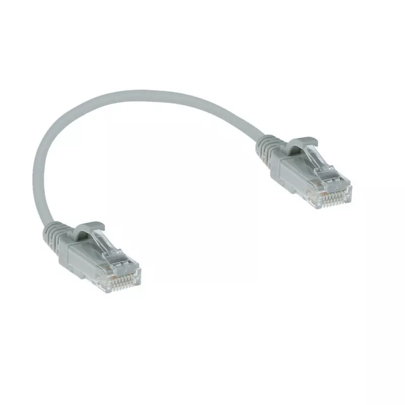 ACT Grey 0.15 metra LSZH U/UTP CAT6 datacentra plānais savienojuma kabelis, bez aizķeršanās, ar RJ45 savienotājiem