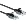 ACT Black 0,15 metru LSZH U/UTP CAT6 datacentra plānais lēciena kabelis, bez aizķeršanās, ar RJ45 savienotājiem