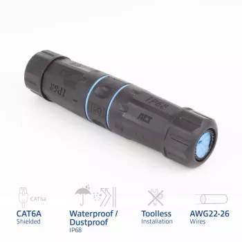 ACT SD6521 CAT6A āra IP68 kabeļu savienotājs