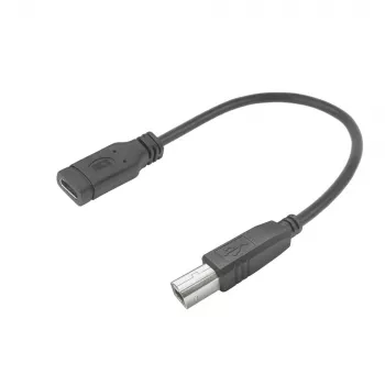 ACT USB Type-C sievišķais uz USB-B 2.0 printera adaptera kabelis 0.2m