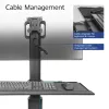 ACT Mobilā darbstacija vienam monitoram ar CPU stiprinājumu, tastatūras un peles paplāti