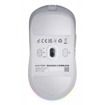 HATOR Quasar 3 Wireless peles Gaming ambidextrous RF Bezvadu + Bluetooth + USB Type-A optiskā 12000 DPI