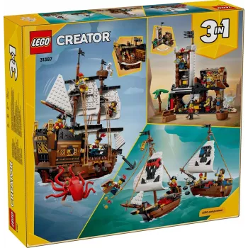 LEGO Creator 3-in-1 31387 Ikoniskais pirātu kuģis (1074 gab.)