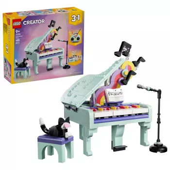 LEGO Creator 3-in-1 31392 Mūzikas dekors Klavieres ar kaķi (485 gab.)