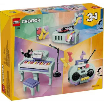 LEGO Creator 3-in-1 31392 Mūzikas dekors Klavieres ar kaķi (485 gab.)