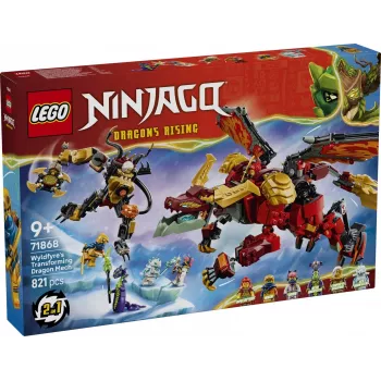 LEGO NINJAGO 71868 Wyldfyre's Pārvēršamais Pūķa Mehs (821 gab.)