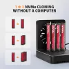 AXAGON ADSA-M2C44 USB4 40Gbps 4-Bay M.2 NVMe SSD Docking Station ar Offline Klonēšanas Funkciju, Alumīnijs, Aktīvā Dzesēšana