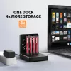 AXAGON ADSA-M2C44 USB4 40Gbps 4-Bay M.2 NVMe SSD Docking Station ar Offline Klonēšanas Funkciju, Alumīnijs, Aktīvā Dzesēšana