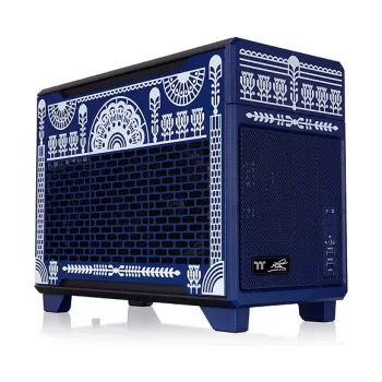 Thermaltake TR100 Koralie Edition Cobalt Blue Mini-ITX SFF korpuss - PCIe 4.0 riser, SFX barošanas bloks, 360 mm GPU - CA-11A-00SPNN-AR