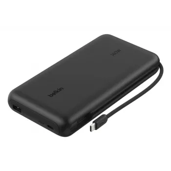 Belkin UltraCharge Pro Laptop Power Bank 25K 25000mAh 158W ar integrētu USB-C kabeli un digitālo displeju Melns