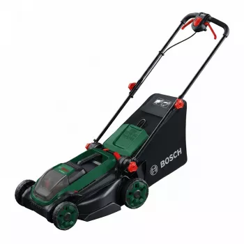 Bosch Rotak 18V-2-38 bezvadu zāles pļāvējs — 36V (2x18V), 38 cm griezums, 40 L kaste, 2x 4.0Ah akumulators + lādētājs