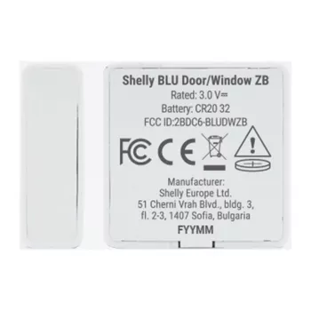 Shelly BLU Door/Window ZB Zigbee Bluetooth durvju/logu sensors balts