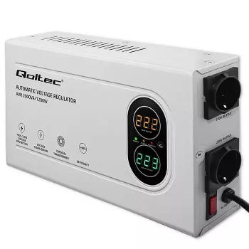 Qoltec Automātiskais sprieguma stabilizators AVR 2000VA 1200W ar toroidālo transformatoru