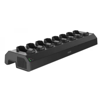 Axis W701 Mk II Docking Station - 8 Bay Charging and Synchronizing Station for Body Worn Cameras - 120W - Black (NCS S 9000-N) - European Plug