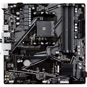 Gigabyte A520M DS3H WIFI6E mātesplate, AMD AM4, DDR4, Wi-Fi 6E, GbE LAN, USB 3.2 Gen 1, mATX
