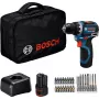 Bosch Professional GSR 12V-32 bezvadu urbjskrūvgriezis, 12V, zils/melns, 2x 2.0Ah Li-Ion akumulatori, 24 priekšmetu piederumu komplekts, instrumentu soma