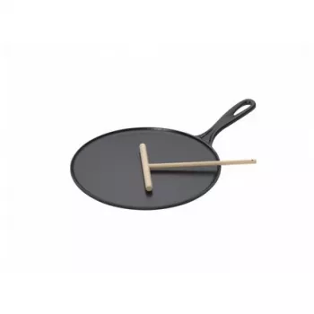 Le Creuset čuguna pankūku panna 27 cm Melna