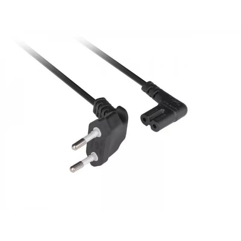 LANBERG CEE 7/16 to IEC 320 C7 Power Cord 3m Angled VDE Black