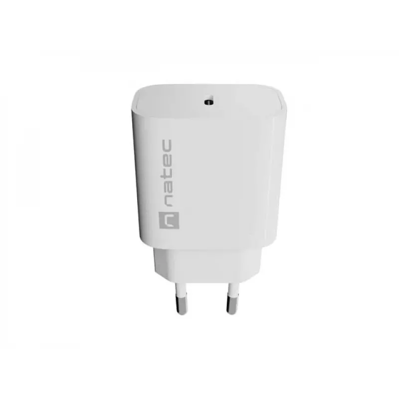 NATEC Ribera sienas lādētājs 1x USB-C 20W Balts