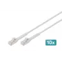 DIGITUS CAT 6A F-FTP Angled Patch Cable, Copper, 1.5 m, Grey, 10 Pieces