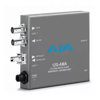 AJA 12G-AMA-R 12G-SDI Analog Audio Embedder/Disembedder ar 4 kanālu XLR