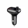Baseus S-13 Bluetooth FM Transmitter Car Charger ar QC 3.0/4.0 PD, brīvroku zvanīšana, LED displejs, melns