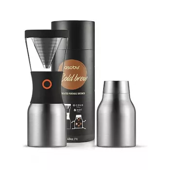 ASOBU KB900 Silver Cold Brew Coffee Maker 1.2L Borosilicate Glass