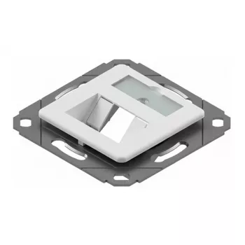 EasyLan preLink / fixLink Moduļu Turētājs, 2x Keystone ar Centrālo Plāksni 9x31.8 mm RAL 9010 (CKVD1D1)