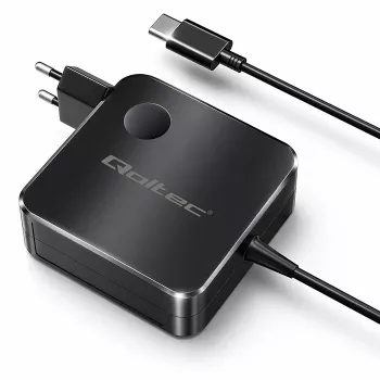 Qoltec 100W GaN USB-C PD lādētājs 5-20V 3-5A Melns