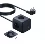 Baseus EnerFill FA11 67W sadalītājs kubā, 3x EU ligzdas, 1x USB-C, 1x USB-A, 1,5 m, melns