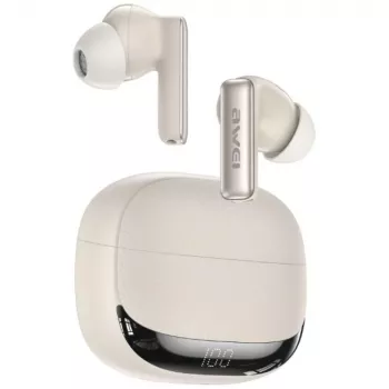 AWEI TA19 ANC TWS Bluetooth 6.0 austiņas bēšā krāsā